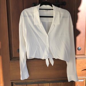 Aritzia Wilfred Free Long Sleeve Cropped Blouse